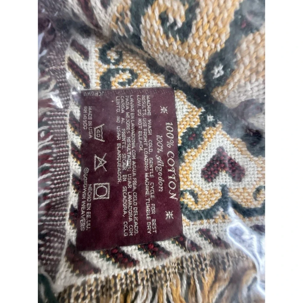 Goodwin Weavers Christmas Tree Fringed Tapestry Throw Blanket 48X67 Brand New